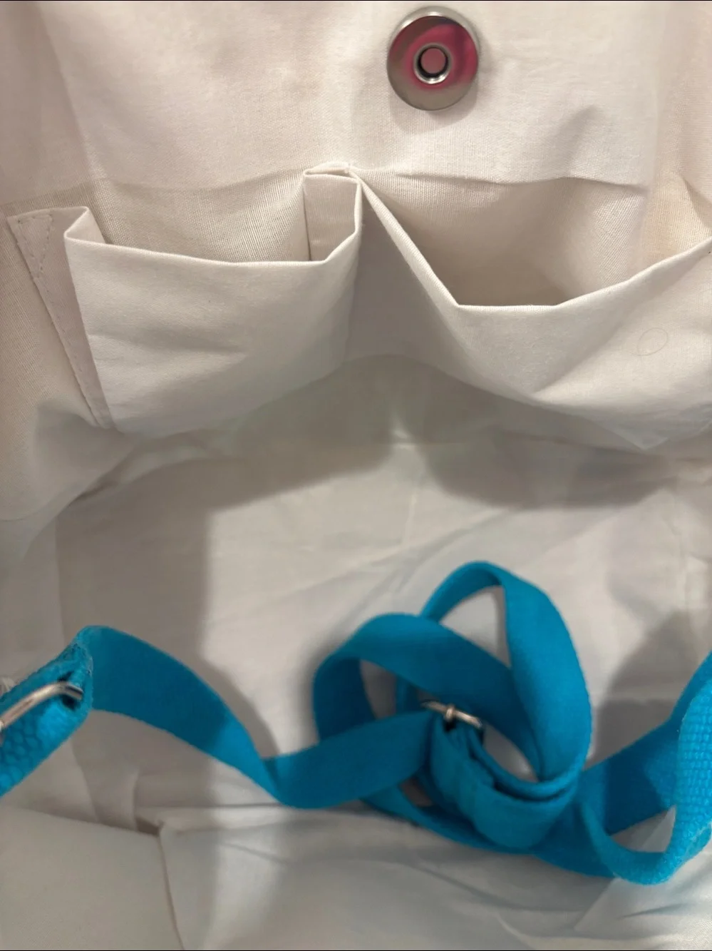 NWT Sol and Mer Beaded Crab Beach Tote Bag in White and Turquoise
